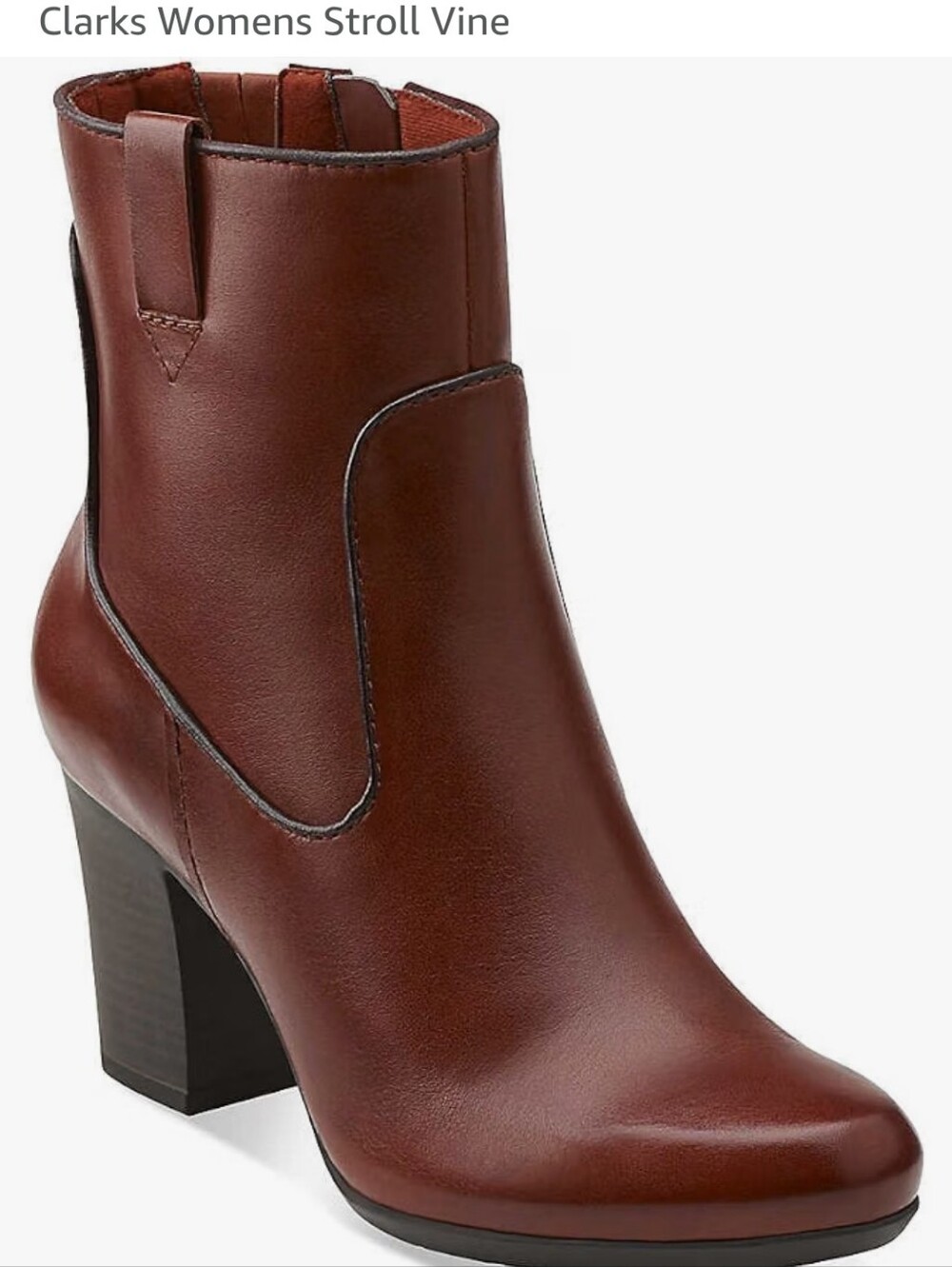 Clarks Womens Fall Classic Rust Leather Cushion Block Heel Stroll Vine NWOT 11